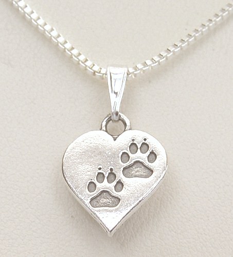 Pawprints on my Heart Necklace