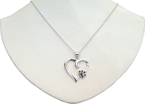 Your Paw Is On My Heart Necklace