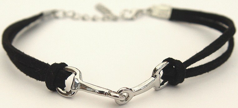 Black Suede Snaffle Bracelet