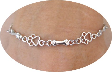 Dog Paw & Bone Bracelet