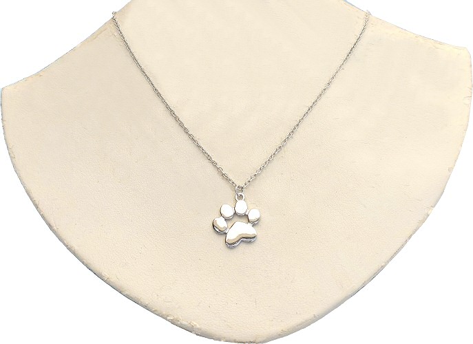 Sterling Silver Genuine Crystal Dog Paw Pendant Necklace - Walmart.com